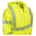 Men's High-Visibility Green Safety Hooded Sweatshirt